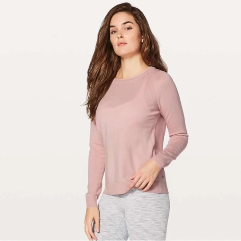 Lululemon Tied To You Sweater Misty Pink Merino Wool Balletcore Sz 8
